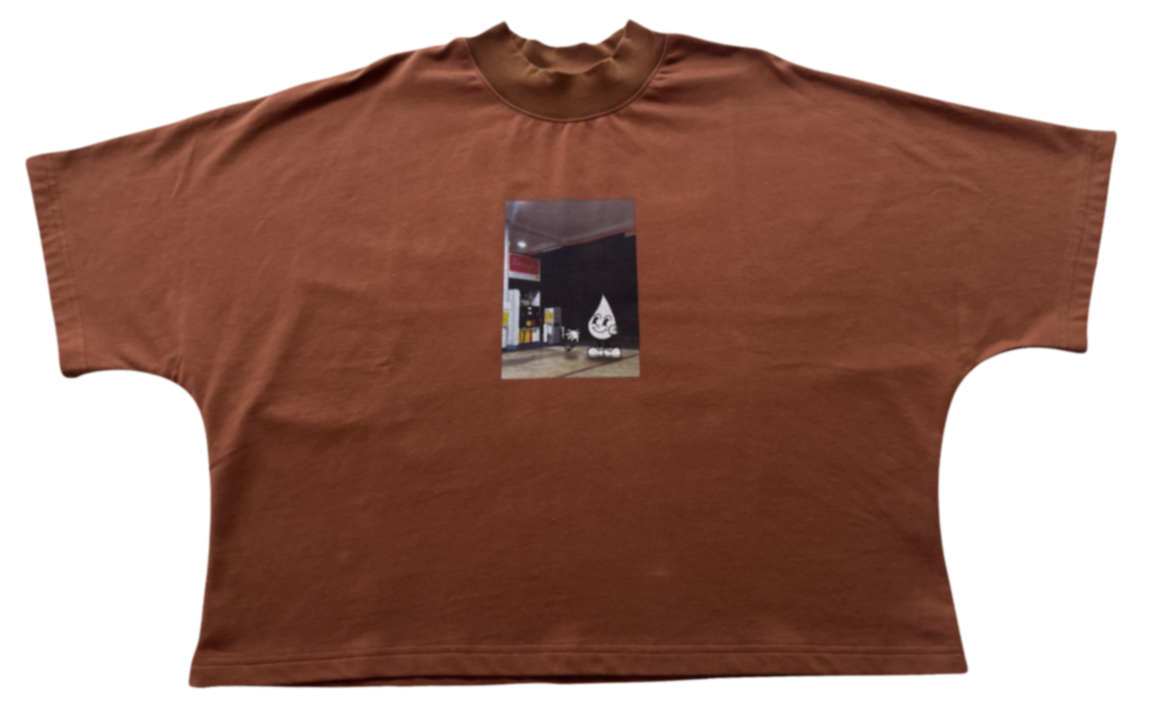 Brown Oversized Crop Box T-Shirt